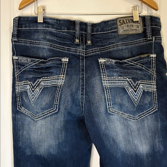 Salvage Jeans Anarchy Relaxed Straight Jeans Size 36 R - Picture 5 of 14